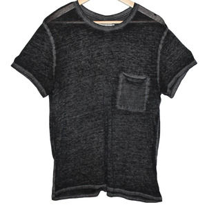 Women's Abercrombie & Fitch Black Gray Pull Over Short Sleeve T Shirt Top Size L